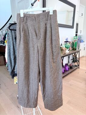 Banana Republic Brown Wide-Leg Tweed Pants